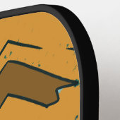 Aangepaste naam geometrisch rustiek bruin goud pickleball paddle (Links Detail)