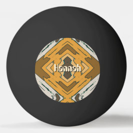 Aangepaste naam geometrisch rustiek bruin goud pingpongbal