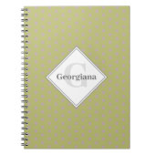 Aangepaste Naam Geometrische Warm Neutral Polka Do Notitieboek (Voorkant)