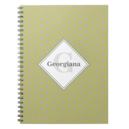 Aangepaste Naam Geometrische Warm Neutral Polka Do Notitieboek