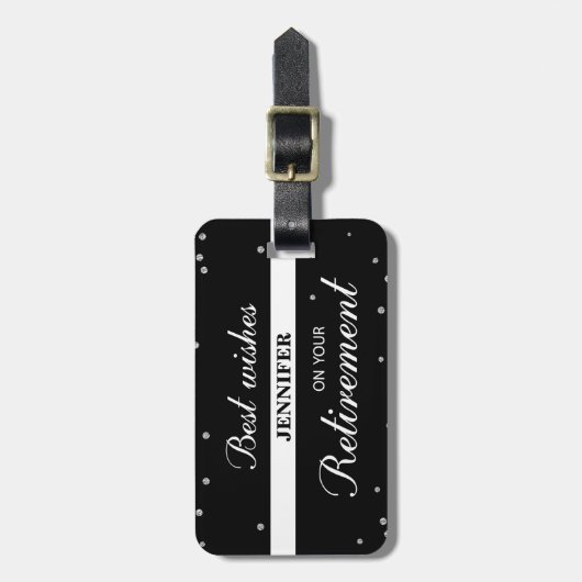 Aangepaste naam, gepensioneerde gefeliciteerd zwar bagagelabel (Voorkant verticaal)
