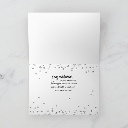 Aangepaste naam, gepensioneerde gefeliciteerd zwar kaart (Binnen)