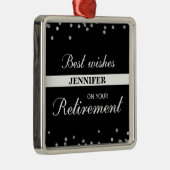 Aangepaste naam, gepensioneerde gefeliciteerd zwar metalen ornament (Rechts)