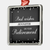 Aangepaste naam, gepensioneerde gefeliciteerd zwar metalen ornament (Links)