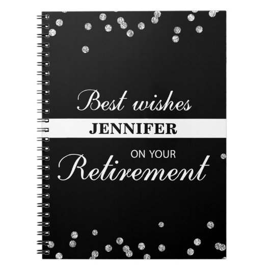 Aangepaste naam, gepensioneerde gefeliciteerd zwar notitieboek (Voorkant)