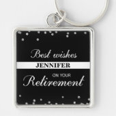Aangepaste naam, gepensioneerde gefeliciteerd zwar sleutelhanger (Voorkant)