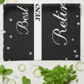 Aangepaste naam, gepensioneerde gefeliciteerd zwar theedoek (Gevouwen)