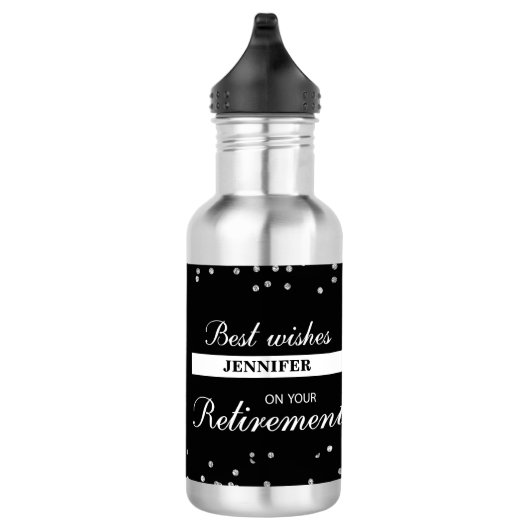 Aangepaste naam, gepensioneerde gefeliciteerd zwar waterfles  (Rechts)