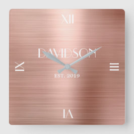 Aangepaste naam gepersonaliseerd acryl metaal gebo vierkante klok