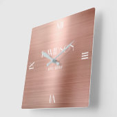 Aangepaste naam gepersonaliseerd acryl metaal gebo vierkante klok (Hoek)