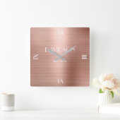 Aangepaste naam gepersonaliseerd acryl metaal gebo vierkante klok (Huis)