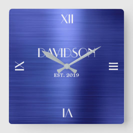 Aangepaste naam gepersonaliseerd acryl metaal gebo vierkante klok
