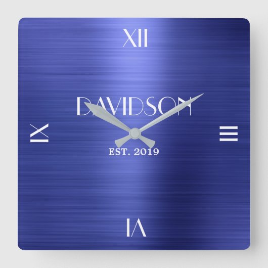 Aangepaste naam gepersonaliseerd acryl metaal gebo vierkante klok (Voorkant)