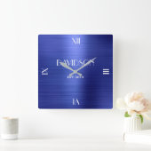 Aangepaste naam gepersonaliseerd acryl metaal gebo vierkante klok (Huis)