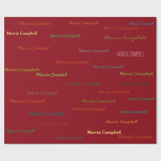 aangepaste naam gepersonaliseerd patroon cadeaupapier (Vlak)