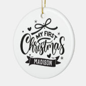 Aangepaste naam Gepersonaliseerde Baby's Eerste Ke Keramisch Ornament (Links)