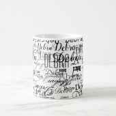 Aangepaste naam . gepersonaliseerde basic wit koffiemok (Center)