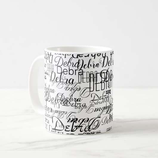 Aangepaste naam . gepersonaliseerde basis wit koffiemok (Voorkant links)