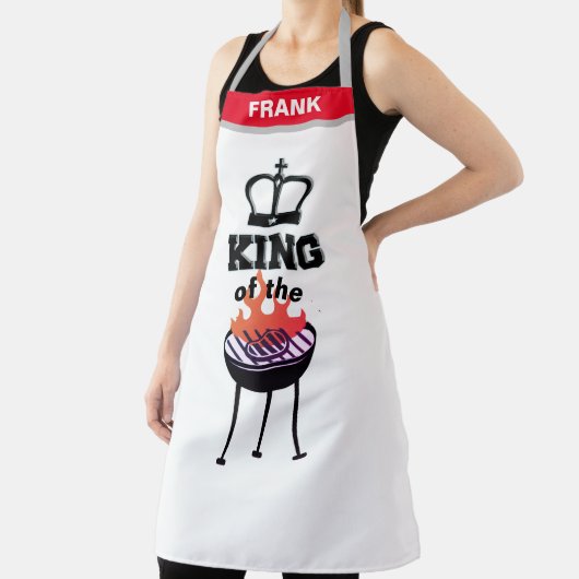 Aangepaste naam Gepersonaliseerde Grappige Koning  Schort (Insitu)