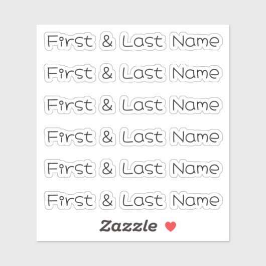 AANGEPASTE NAAM — Gepersonaliseerde labels Sticker (Vel)