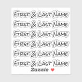 AANGEPASTE NAAM — Gepersonaliseerde labels Sticker (Vel)