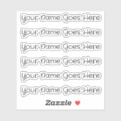 AANGEPASTE NAAM — Gepersonaliseerde labels Sticker (Vel)