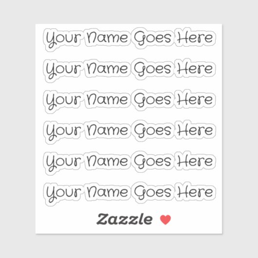 AANGEPASTE NAAM — Gepersonaliseerde labels Sticker (Vel)