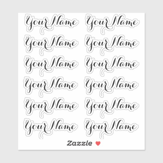 AANGEPASTE NAAM — Gepersonaliseerde labels Sticker (Vel)