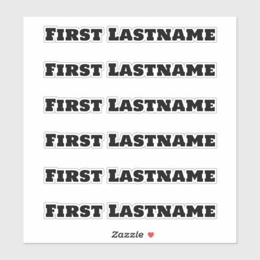 AANGEPASTE NAAM — Gepersonaliseerde labels Sticker (Vel)