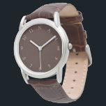 Aangepaste naam Gepersonaliseerde Mannen Classic p Horloge<br><div class="desc">Typ eenvoudig in jouw naam (max. 10-12 tekens) of initialen. Aangepast, gepersonaliseerd, mannen klassiek bruin lederriem, hoesje met zilverlegering, polshorloge horloge. Ga je gang met creëer een one-of-a-kind, uniek, prachtig, aangepast horloge voor de speciale mannen in je leven - vader, bruin, man, broer, grootvader, vriend. Maakt een groot aangepast cadeau...</div>