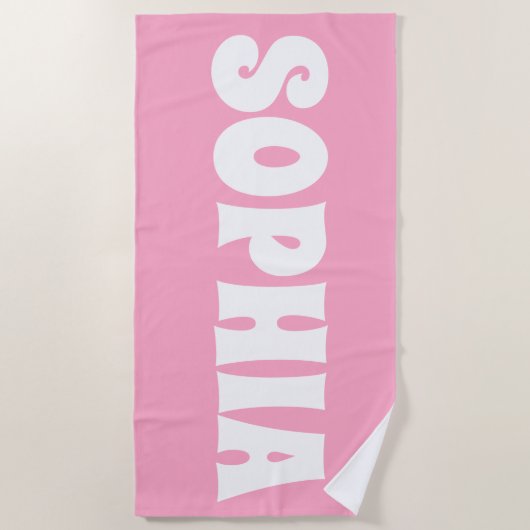 Aangepaste naam Gepersonaliseerde Pool Verjaardag Strandlaken (Voorkant)