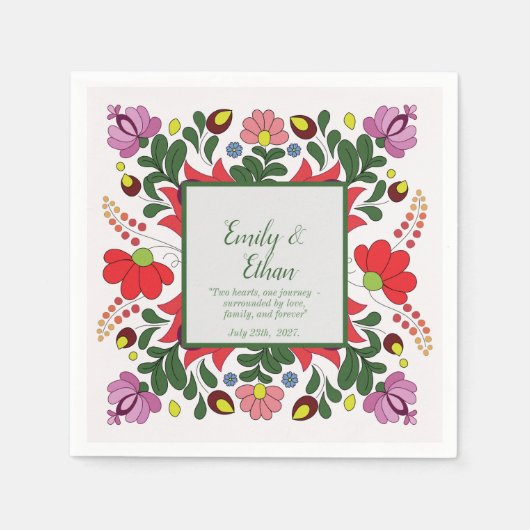 Aangepaste naam / Gepersonaliseerde Retro Folk / H Servet (Voorkant)