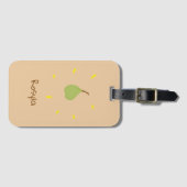Aangepaste naam geschilderd peer op bruin bagagelabel (Voorkant (horizontaal))