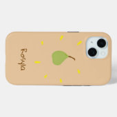 Aangepaste naam geschilderd peer op bruin Case-Mate iPhone case (Achterkant (horizontaal))