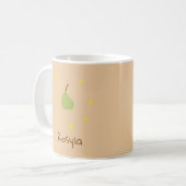 Aangepaste naam geschilderd peer op bruin koffiemok (Voorkant links)