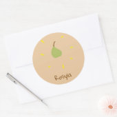 Aangepaste naam geschilderd peer op bruin ronde sticker (Envelop)