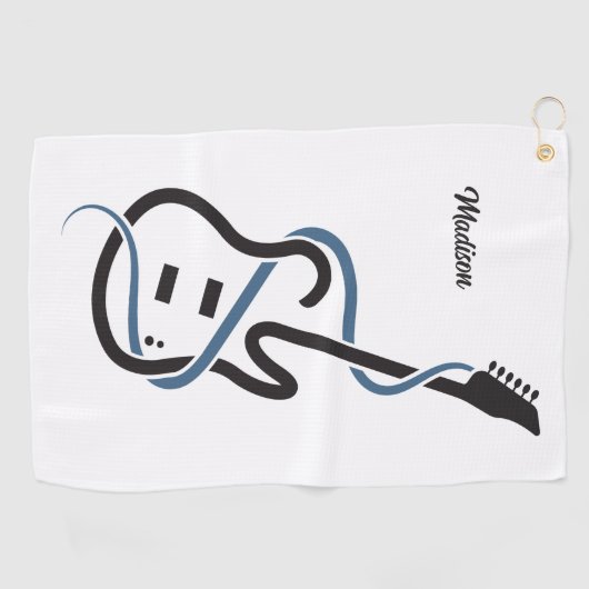 Aangepaste naam Gestileerde gitaar Golfhanddoek (Horizontaal)