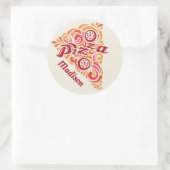 Aangepaste naam gestileerde pizza stickers (Tas)