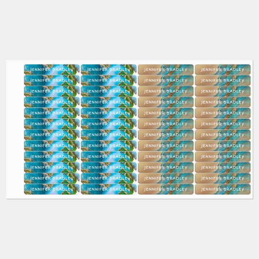 Aangepaste naam getextureerde aarde gepersonalisee labels (Vel)