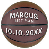 Aangepaste naam getuige trouwdatum cadeau basketbal (Voorkant)