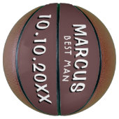 Aangepaste naam getuige trouwdatum cadeau basketbal (Verticaal)