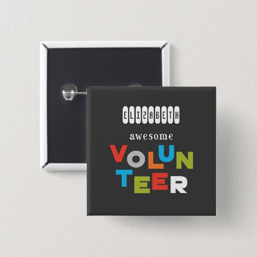 Aangepaste naam, Geweldige volumeregeling Vierkante Button 5,1 Cm (Voorkant /achterkant)