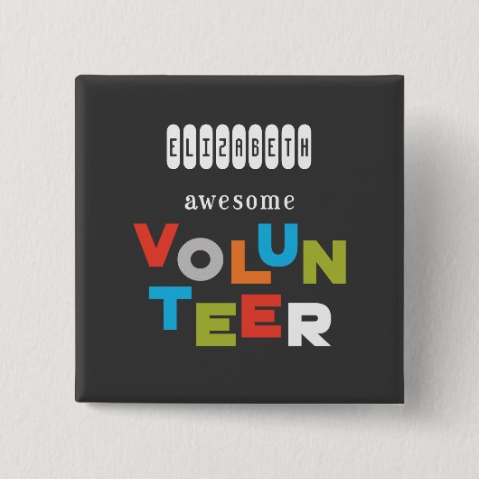 Aangepaste naam, Geweldige volumeregeling Vierkante Button 5,1 Cm (Voorkant)