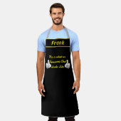 Aangepaste naam Geweldige Zwart Chef gepersonalise Schort (Gedragen)