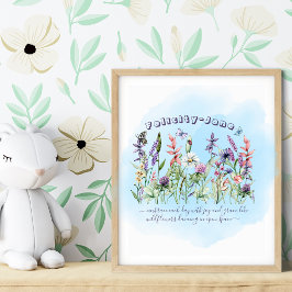 Aangepaste naam Gezegde Quote Butterfly Wildflower Perfect Poster