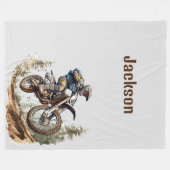 Aangepaste naam Gezellige Dirtbike Deken Gift Boy  (Voorkant (Horizontaal))