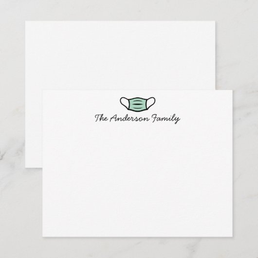 Aangepaste naam Gezichtsmaskers script Medische ve Notitiekaartje (Voorkant / Achterkant)