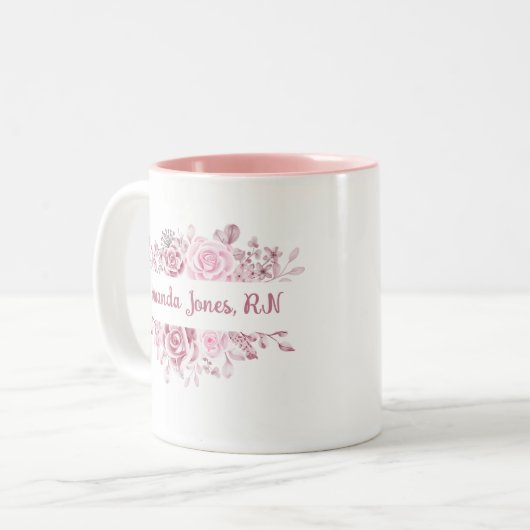 Aangepaste naam Gezondheidszorg en Verpleegkunde Tweekleurige Koffiemok (Voorkant links)