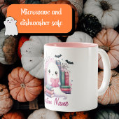 Aangepaste naam Ghost Reader Halloween Tweekleurige Koffiemok