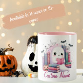 Aangepaste naam Ghost Reader Halloween Tweekleurige Koffiemok